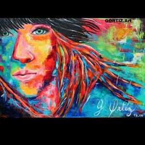 Original art print archival Woman in Riga